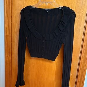 For Love & Lemons Ribbed cropped cardigan